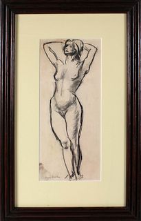 Eugene Speicher, Drawing, Portrait of Nude Female