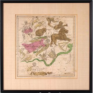 Hand-Colored Celestial Map from Burritt's Atlas