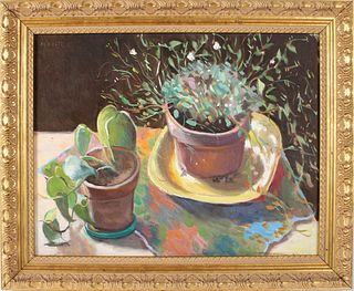Mary Anna Goetz, Oil on Board, Floral Still Life