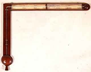 Rare Early Mahogany Angle Barometer by John Oates