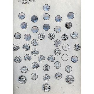 A CARD OF ASSORTED DIV 3 CHRISTINA PEWTER  BUTTONS