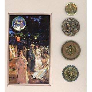 A CARD OF DIVIISON ONE FIGURAL BUTTONS