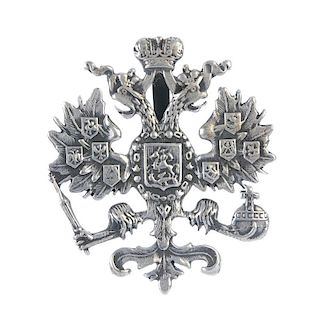 An early 20th century Russian pendant. The pendant designed as the Imperial Eagle Russian coat of ar