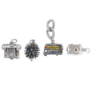 A selection of loose charms, a charm bracelet and broken charm bracelets. To include a total of fort