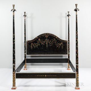 Custom Painted Four Poster Bed