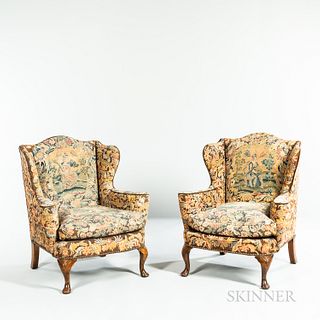 Pair of George I-style Walnut and Needlepoint Armchairs