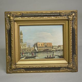 Framed oil painting Venice