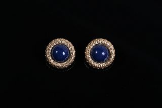A pair of mediaeval Givenchy alloy ear clips