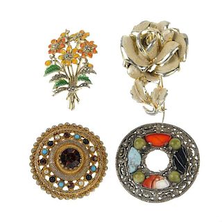 A selection of designer costume jewellery. To include a bracelet by Monet, the gold-tone curb-link c