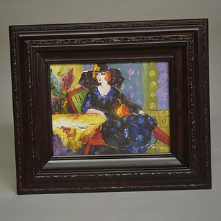 Oil painting of modern lady