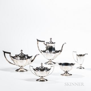 Four-piece Gorham Plymouth Pattern Sterling Silver Tea and Coffee Service