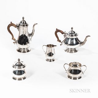 Five-piece Black, Starr & Gorham Sterling Silver Tea and Coffee Service