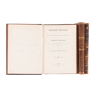 Manual de Hacienda, Las Aguas Potables y Código de Procedimientos Civiles del Estado de Puebla. Puebla: 1900 - 1901. Piezas: 3.