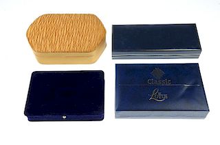 A large selection of jewellery cases. To include cases for rings, cufflinks and earrings, some  are