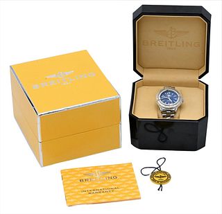 Breitling Chronometre Automatic Stainless, serial #474283, along with paperwork, warranty card, original box and outer box.