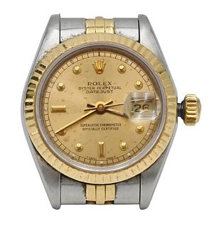 Rolex Ladies Stainless and 18 Karat Gold Wristwatch, Oyster Perpetual Datejust 
