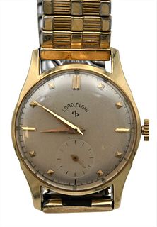 14 Karat Gold Lord Elgin Vintage Wristwatch, 28.8 millimeters.