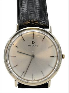 Delano 18 Karat White Gold Men's Wristwatch, 33.8 millimeters.