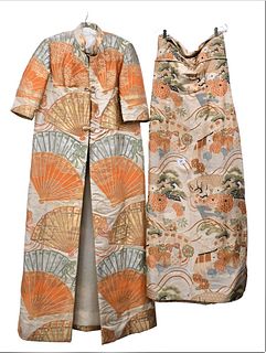 Japanese Silk Embroidered Robe, along with matching skirt, robe length 58 inches.
