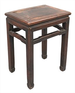 Chinese Hardwood Stands, having rectangular top on simple legs, probably 18th/19th century, height 20 1/2 inches, top 12" x 16". Provenance: Estate of