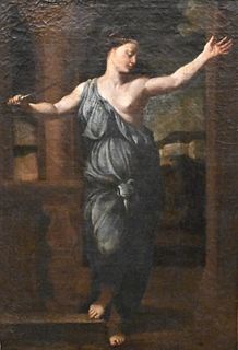 Manner of Guido Reni (Italian, 1575 b- 1642), Lucrezia Borgia, oil on canvas, 18" x 14". Provenance: Judge Nathaniel Sears: Laura Davidson Sears, Acad