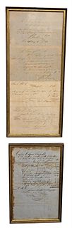 Group of 1865 Hand Written Letters and Bills, to include Captain Edgar Scofield bill/receipt for sickness and death of MR. SB Minor, on board the Brig