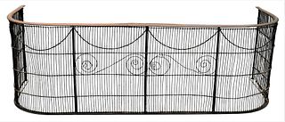Federal Wire Fire Fender, having brass top rail, 19th century, height 12 inches, width 36 inches. Provenance: Estate of Florence Yannios, Waterfront H