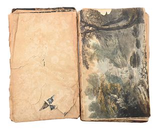 George Horner Sketchbook, having sketches and watercolors, early 19th century, having English country views, 8 1/2" x 5 1/4".