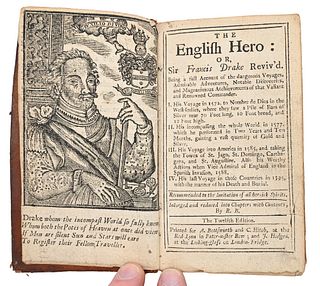The English Hero or Sir Francis Drake, 12th edition, written on back cover Henry Pearce His Book 1737.