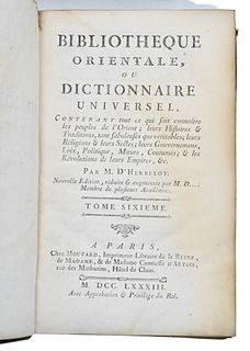 Two Volumes of Bibliotheque Orientale ou Dictionnaire Universel.