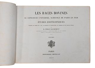 Les Races Bovines Au ConCours Universel Agricole De Paris, 1856, with color plates.
