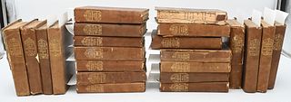 22 Volumes of Naturalists Library, by Sir William Jardine Bart Edinburgh, 1835, having color plates, some disrepair of bindings.