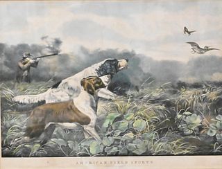 Currier and Ives after Arthur Fitzwilliam Tait, American Field Sport, 1857, lithograph with hand coloring on paper, inscribed in plate throughout the 