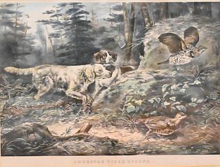 Currier and Ives after Arthur Fitzwilliam Tait, American Field Sports, Flushed, 1857, lithograph with hand coloring on paper inscribed in plate throug