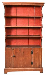 Primitive Cupboard, having open top, 19th century, height 69 inches, width 37 inches. Provenance: Estate of Florence Yannios, Waterfront Home, Guilfor
