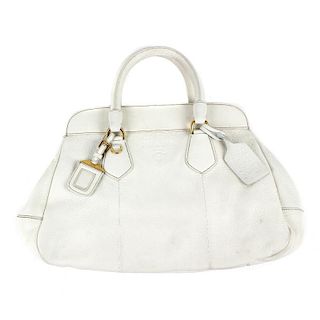 PRADA - a cream deerskin leather handbag. Featuring a soft textured leather exterior with maker's fr