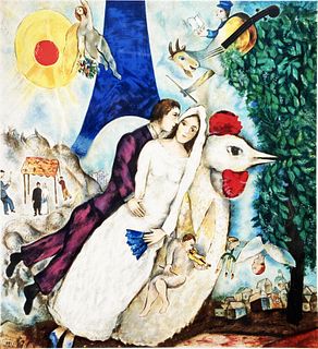 Marc Chagall (After)- Maries de la Tour Eiffel (1938)