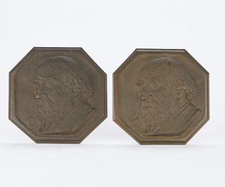 Two Cast Iron Plaques of James J. Hill