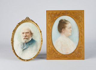 P. Raymond Audibert Miniature Paintings of James and Mary Hill