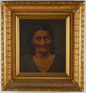 Painting A.F. 1873 "Old Betz" Native American Woman