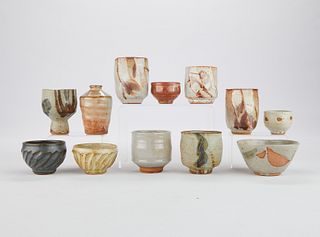 Grp: 12 Studio Pottery Bowls & Vases MacKenzie, Cuellar, Branum