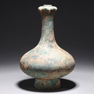 Ancient Han Dynasty Garlic Mouth Vase