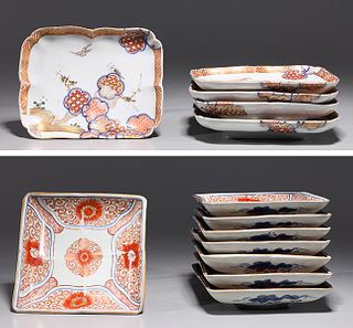 Group of Thirteen Antique Japanese Imari Porcelain Dishes