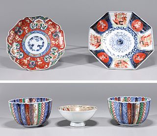 Group of Five Assorted Japanese Porcelains