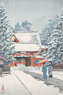 Antique Japanese Woodblock Print by Hasui