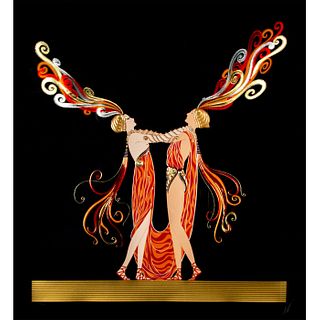 Erte (French, 1892-1990) Signed Serigraph, Kiss of Fire