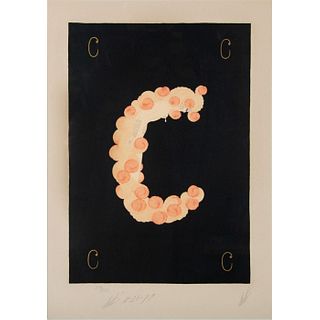 Erte (French, 1892-1990) Signed Serigraph, Letter C