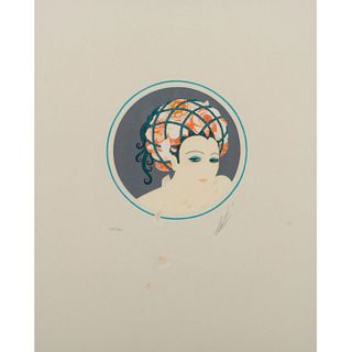 Erte (French, 1892-1990) Signed Serigraph, Rose Turban, 1979