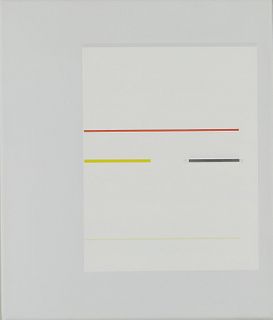 Richard Lin Vermillion and Yellow Aluminum and Oil on Canvas