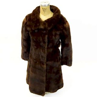 Vintage Double Breasted Brown Mink Coat.